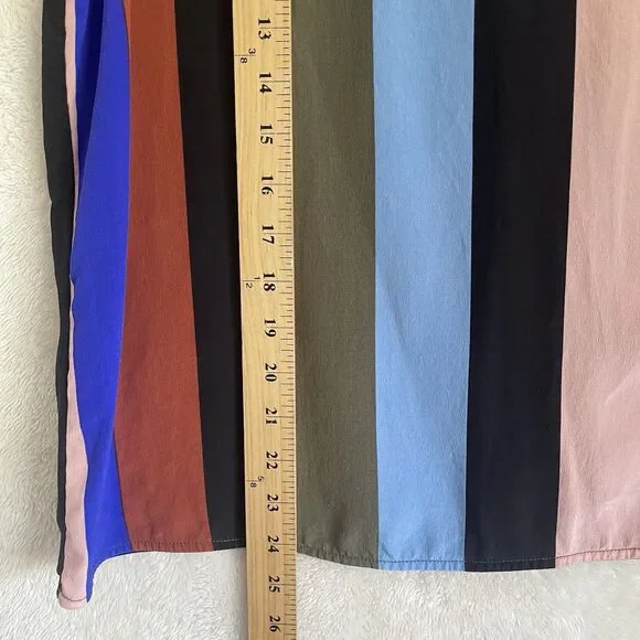 Diane Von Furstenberg Sleeveless Silk Colorful Top M Natural Classic Blouse - Picture 7 of 9